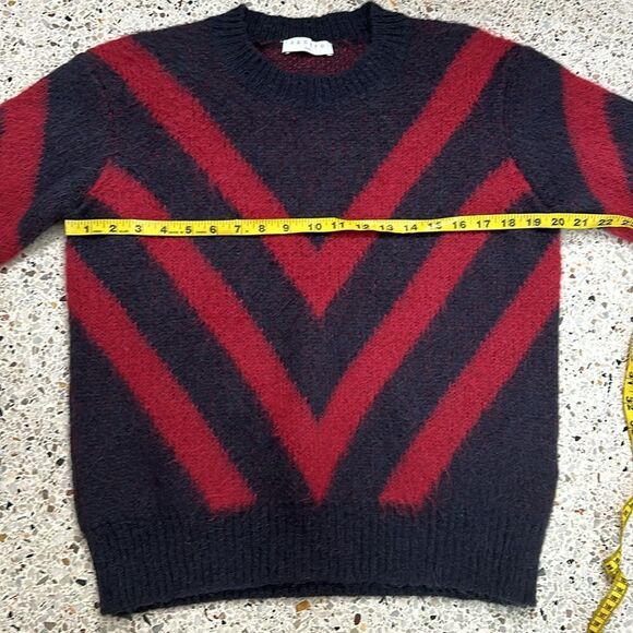 Sandro Paris navy red chevron sweater medium m - Picture 3 of 7